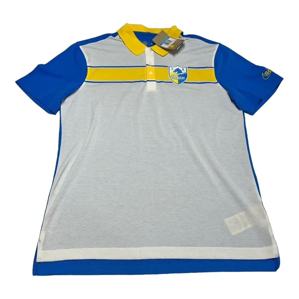 Nike Los Angeles Chargers Rewind Polo Shirt Men's M Retro Throwback Logo White